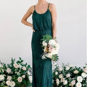 Revelry- Gigi Classic Emerald Geo Beaded Dress